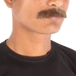 Men's Borat Human Hair Mustache | Facial Hair Multiple Colors Option | HPO