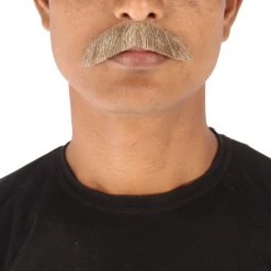 Men's Borat Human Hair Mustache | Facial Hair Multiple Colors Option | HPO 21 Men's Borat Human Hair Mustache | Facial Hair Multiple Colors Option | HPO