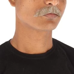 Men's Borat Human Hair Mustache | Facial Hair Multiple Colors Option | HPO 23 Men's Borat Human Hair Mustache | Facial Hair Multiple Colors Option | HPO