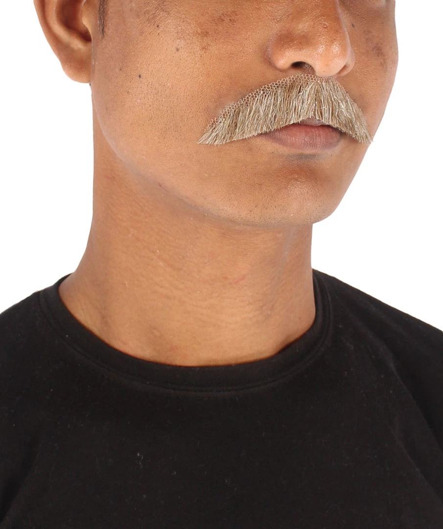 Men's Borat Human Hair Mustache | Facial Hair Multiple Colors Option | HPO 6 Men's Borat Human Hair Mustache | Facial Hair Multiple Colors Option | HPO