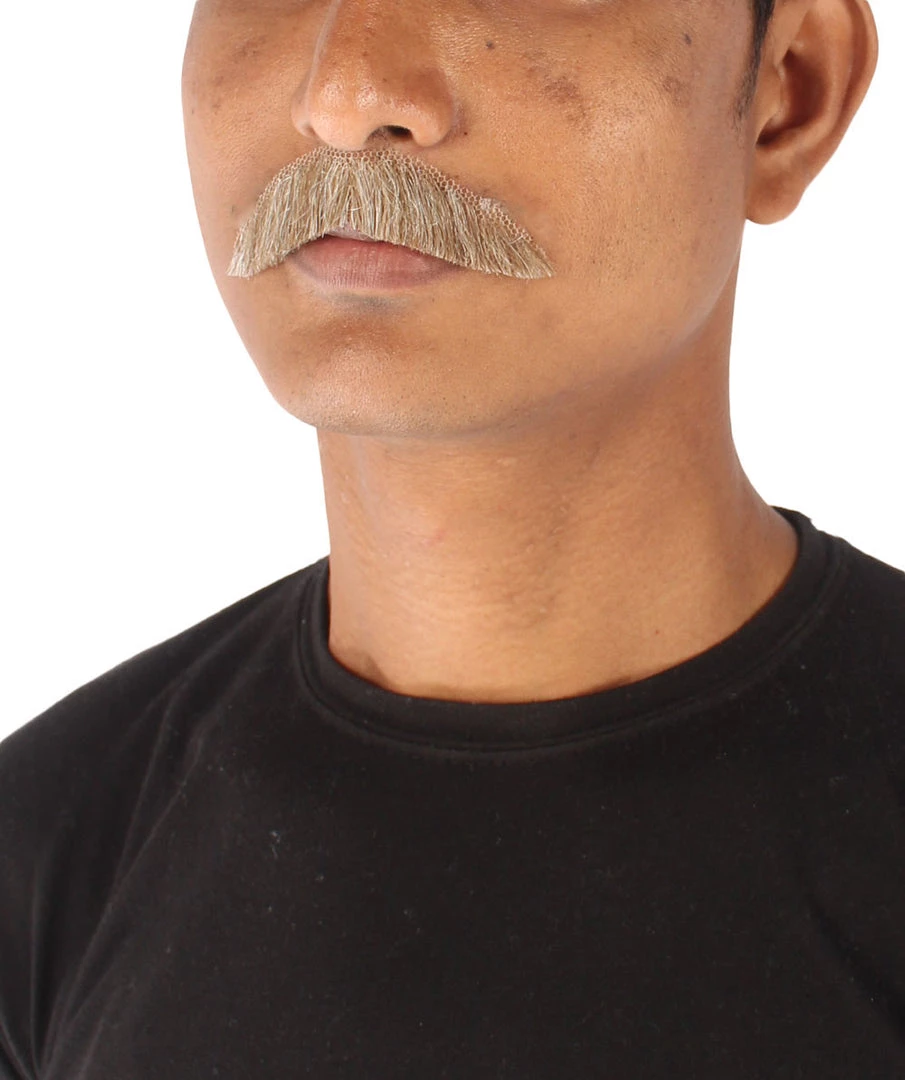 Men's Borat Human Hair Mustache | Facial Hair Multiple Colors Option | HPO 5 Men's Borat Human Hair Mustache | Facial Hair Multiple Colors Option | HPO