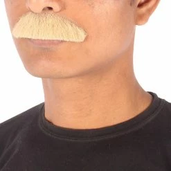 Men's Borat Human Hair Mustache | Off-White Facial Hair | HPO