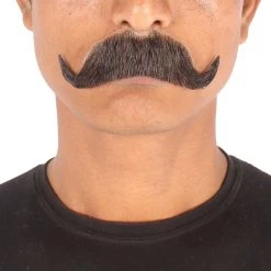Men's Imperial Human Hair Mustache | Black Facial Hair | HPO