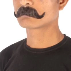 Men's Imperial Human Hair Mustache | Black Facial Hair | HPO
