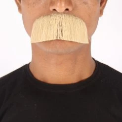 Men's Borat Human Hair Mustache | Facial Hair Multiple Colors Option | HPO