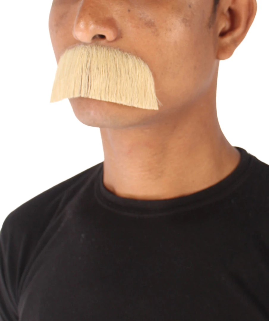 Men's Borat Human Hair Mustache | Facial Hair Multiple Colors Option | HPO 2 Men's Borat Human Hair Mustache | Facial Hair Multiple Colors Option | HPO