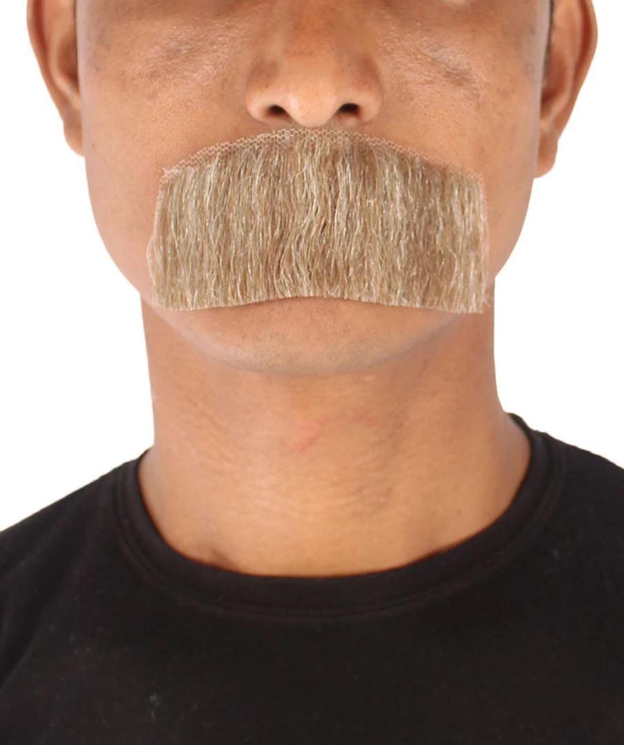 Men's Borat Human Hair Mustache | Facial Hair Multiple Colors Option | HPO 7 Men's Borat Human Hair Mustache | Facial Hair Multiple Colors Option | HPO