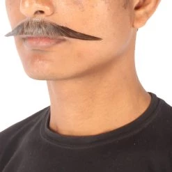 Men's English Human Hair Mustache | Facial Hair Multiple Colors Option | HPO