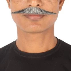 Men's English Human Hair Mustache | Facial Hair Multiple Colors Option | HPO
