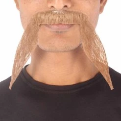 HPO Men's Synthetic Hair Long String Black Mustache Cosplay Facial Hair Multiple Color Options