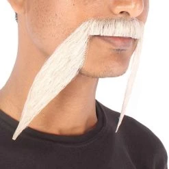 HPO Men's Synthetic Hair Long String Black Mustache Cosplay Facial Hair Multiple Color Options