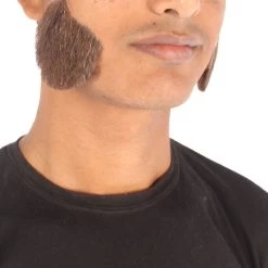 Men's Mutton Chops Human Hair Side Burns | Dark Brown Facial Hair | HPO
