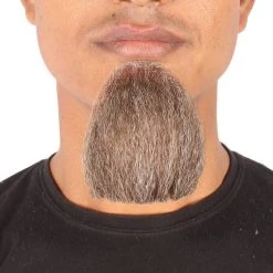 Men's Van Dyke Goatee Beard | Mix Grey Synthetic Facial Hair | HPO