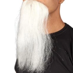 HalloweenPartyOnline Men's Imperial Long Wizard Beard | White Human Facial Hair | HPO