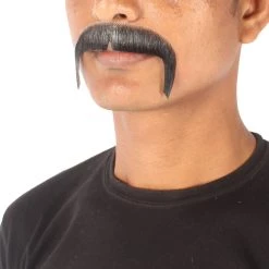 Men's Horseshoe Mustache | Black Facial Hair | Human Hair | HPO
