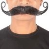 Men's Captain Hook Mustache | Human Hair Curly | Multiple Color Facial Hair | HPO