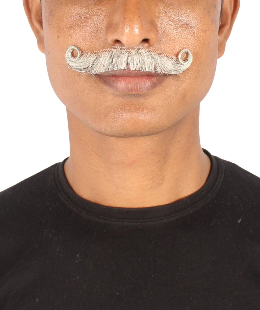 Men's Imperial Curly Mustache | Human Facial Hair | Multiple Color Options | HPO 4 Men's Imperial Curly Mustache | Human Facial Hair | Multiple Color Options | HPO