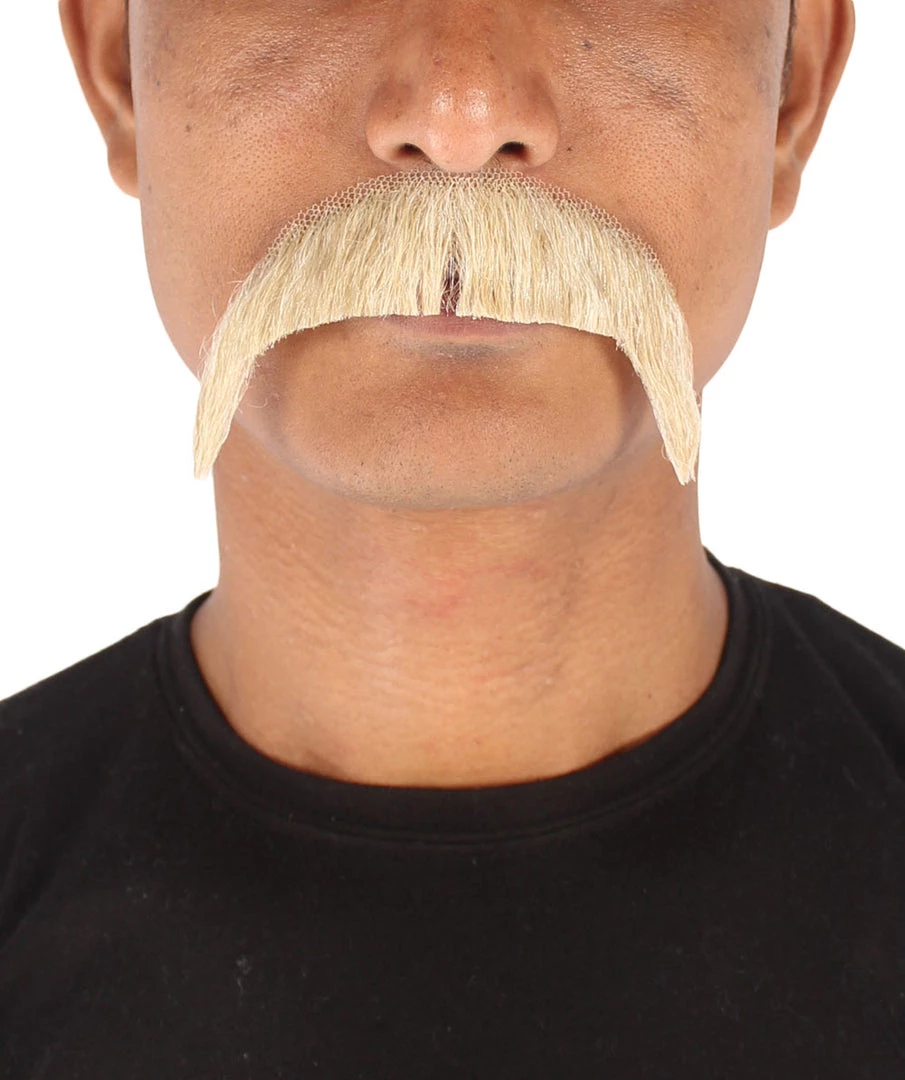 Men's Horseshoe Human Hair Mustache | Facial Hair Multiple Colors Option | HPO 19 Men's Horseshoe Human Hair Mustache | Facial Hair Multiple Colors Option | HPO