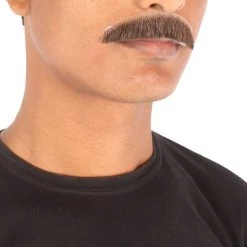 Men's Borat Human Hair Mustache | Facial Hair Multiple Colors Option | HPO