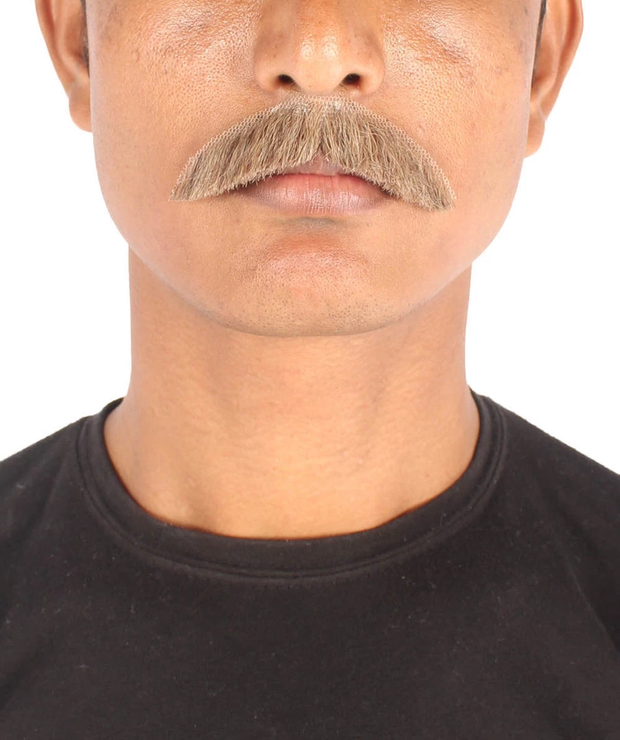 Men's Borat Human Hair Mustache | Facial Hair Multiple Colors Option | HPO 10 Men's Borat Human Hair Mustache | Facial Hair Multiple Colors Option | HPO