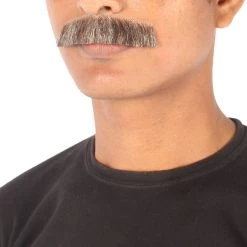 Men's Borat Human Hair Mustache | Facial Hair Multiple Colors Option | HPO