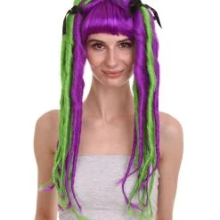 HPO Neon Dreadlock Wig | Fancy Cosplay Halloween Wig | Premium Breathable Capless Cap
