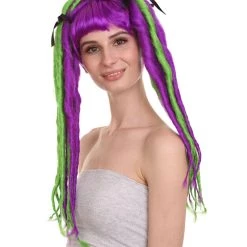 HPO Neon Dreadlock Wig | Fancy Cosplay Halloween Wig | Premium Breathable Capless Cap