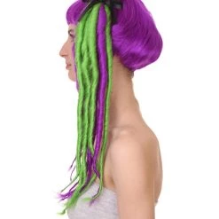 HPO Neon Dreadlock Wig | Fancy Cosplay Halloween Wig | Premium Breathable Capless Cap