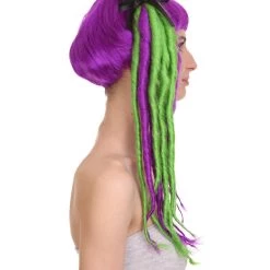 HPO Neon Dreadlock Wig | Fancy Cosplay Halloween Wig | Premium Breathable Capless Cap