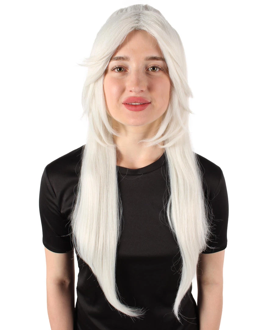 HPO Adult Women's Role-playing Anime Video Game White Wig 1 HPO Adult Women's Role-playing Anime Video Game White Wig