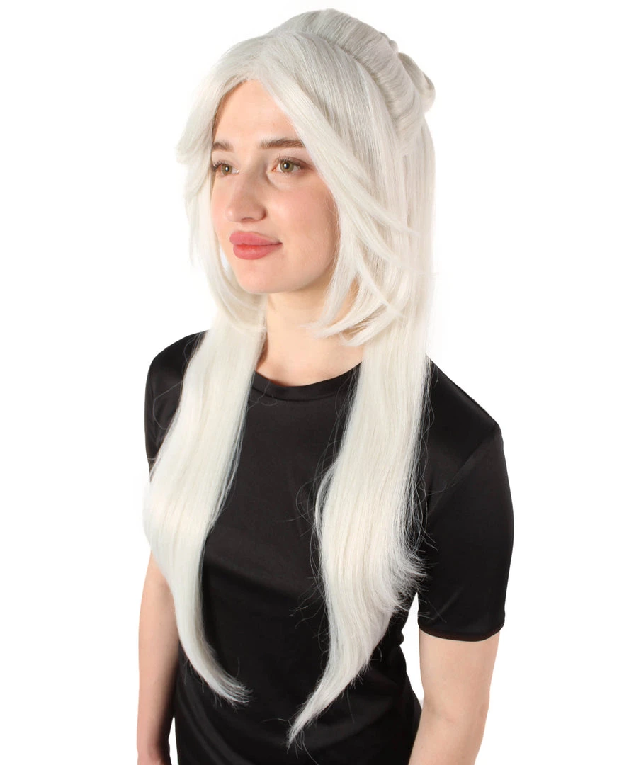 HPO Adult Women's Role-playing Anime Video Game White Wig 2 HPO Adult Women's Role-playing Anime Video Game White Wig