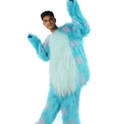 HPO Blue And Pink Scare Monster Costume - Long Synthetic Fibers Men's