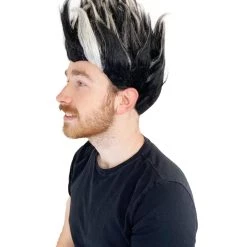 HPO Superhero Doctor Mens Wig | Black White Cosplay Halloween Wig | Premium Breathable Capless Cap 12 HPO Superhero Doctor Mens Wig | Black White Cosplay Halloween Wig | Premium Breathable Capless Cap