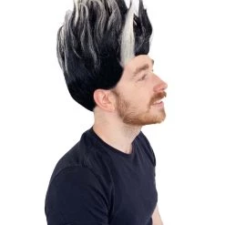 HPO Superhero Doctor Mens Wig | Black White Cosplay Halloween Wig | Premium Breathable Capless Cap 14 HPO Superhero Doctor Mens Wig | Black White Cosplay Halloween Wig | Premium Breathable Capless Cap