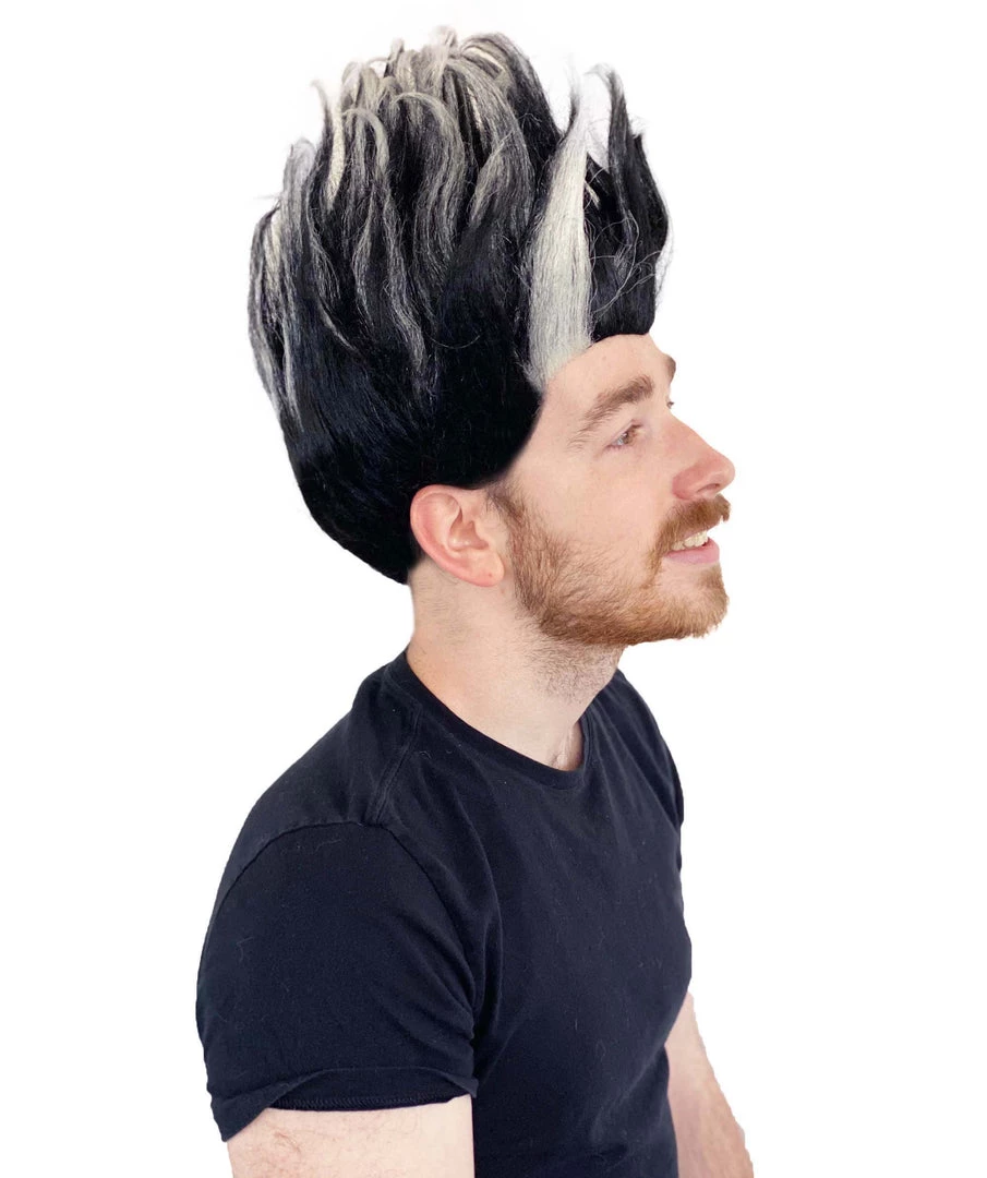 HPO Superhero Doctor Mens Wig | Black White Cosplay Halloween Wig | Premium Breathable Capless Cap 5 HPO Superhero Doctor Mens Wig | Black White Cosplay Halloween Wig | Premium Breathable Capless Cap