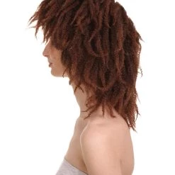 HPO Short Brown Dreadlock Women's Wig | Party Ready Fancy Cosplay Halloween Wig | Premium Breathable Capless Cap
