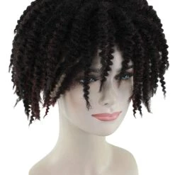 HPO Short Black Dreadlock Womens Wig | Party Ready Fancy Cosplay Halloween Wig | Premium Breathable Capless Cap Women's