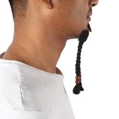 Men's Sparrow Goatee Long Human Hair Beaded | Black Facial Hair | HPO 10 Men's Sparrow Goatee Long Human Hair Beaded | Black Facial Hair | HPO