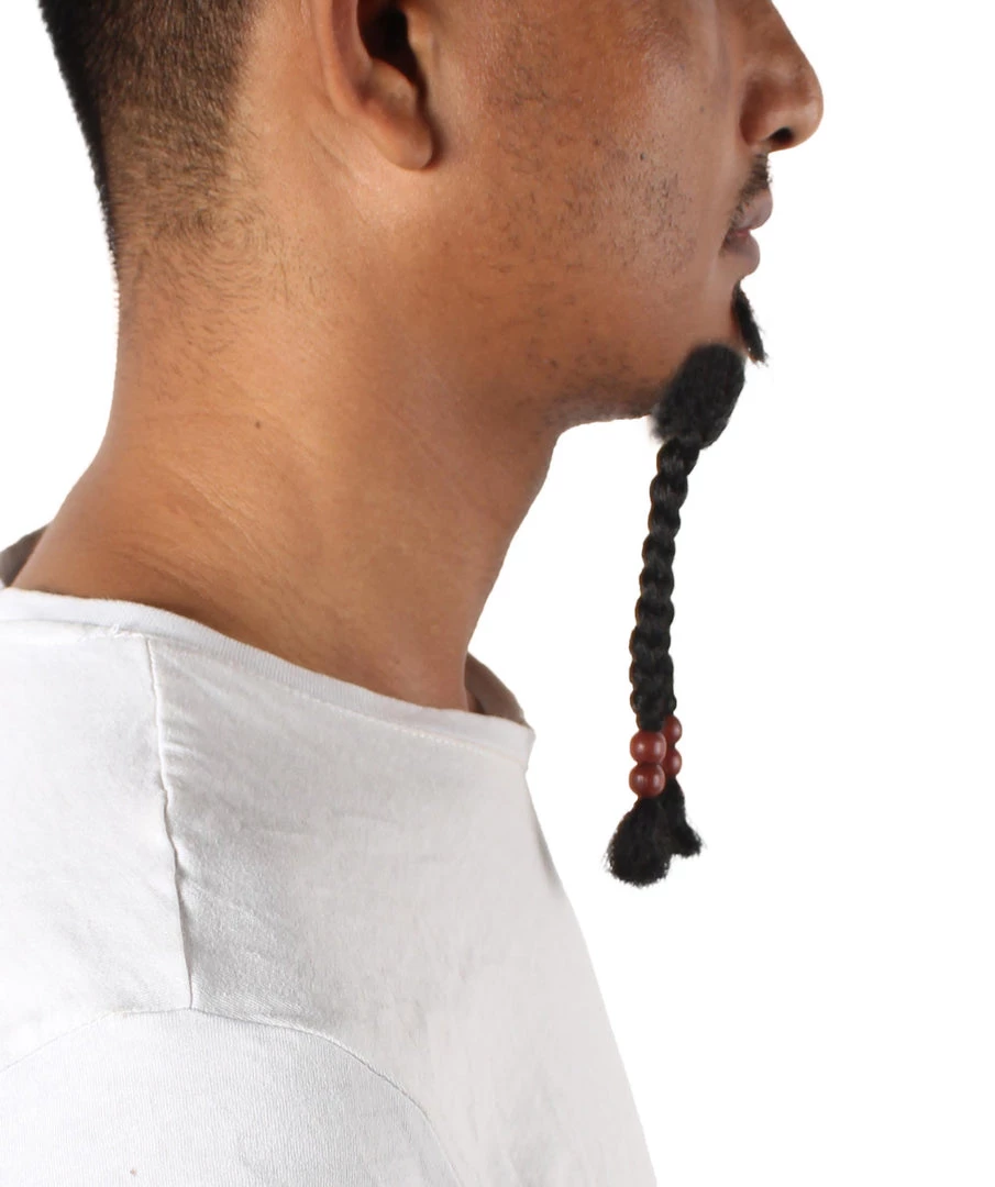 Men's Sparrow Goatee Long Human Hair Beaded | Black Facial Hair | HPO 5 Men's Sparrow Goatee Long Human Hair Beaded | Black Facial Hair | HPO