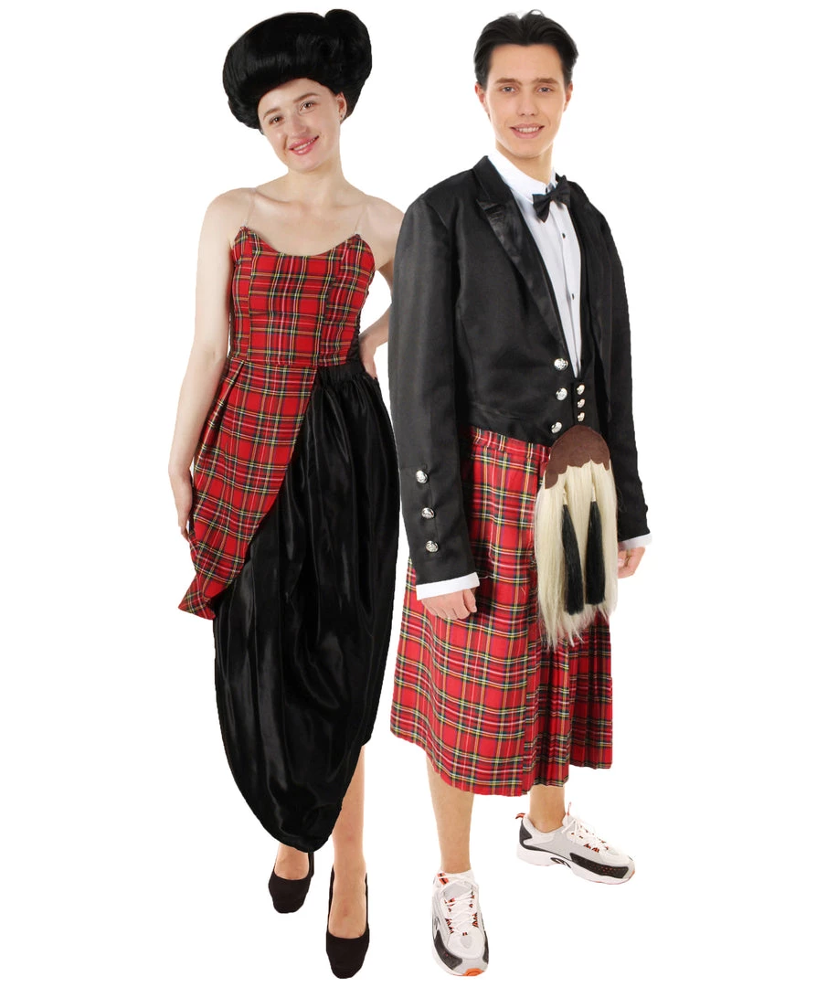 HPO Adult Women’s Christmas Movie Red Black Tartan Checked Couture Costume Men's 1 HPO Adult Women’s Christmas Movie Red Black Tartan Checked Couture Costume Men's