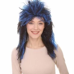 HPO Vampires Black And Blue Women's Wig | Dreadlock Horror Ghost Wig | Premium Breathable Capless Cap