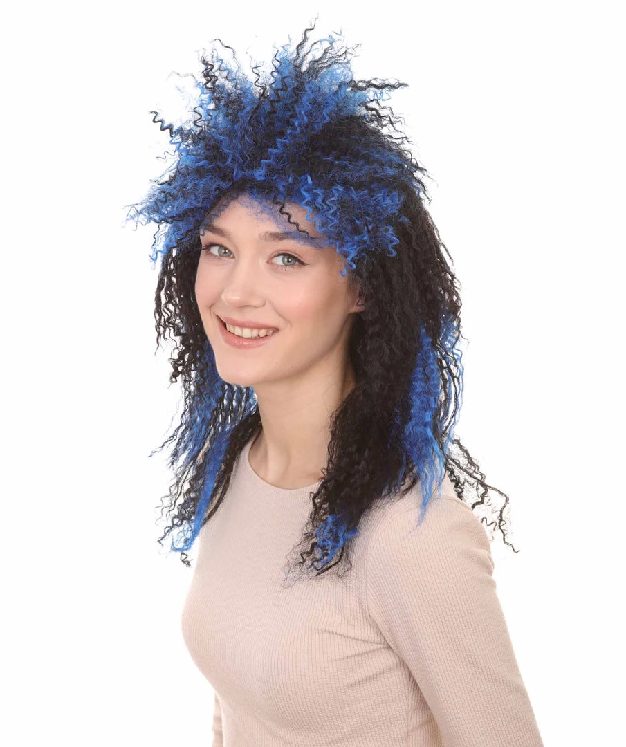 HPO Vampires Black And Blue Women's Wig | Dreadlock Horror Ghost Wig | Premium Breathable Capless Cap 2 HPO Vampires Black And Blue Women's Wig | Dreadlock Horror Ghost Wig | Premium Breathable Capless Cap
