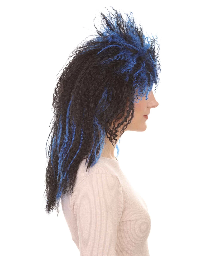 HPO Vampires Black And Blue Women's Wig | Dreadlock Horror Ghost Wig | Premium Breathable Capless Cap 5 HPO Vampires Black And Blue Women's Wig | Dreadlock Horror Ghost Wig | Premium Breathable Capless Cap