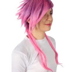 HPO Adult Women's Vi Arcane Game Animated Series Pink Spiked Pixie Cosplay Wig 15 HPO Adult Women's Vi Arcane Game Animated Series Pink Spiked Pixie Cosplay Wig