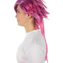 HPO Adult Women's Vi Arcane Game Animated Series Pink Spiked Pixie Cosplay Wig 12 HPO Adult Women's Vi Arcane Game Animated Series Pink Spiked Pixie Cosplay Wig