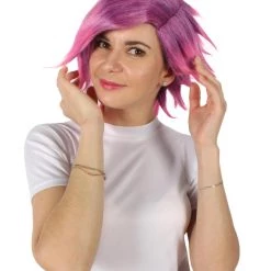 HPO Adult Women's Vi Arcane Game Animated Series Pink Spiked Pixie Cosplay Wig