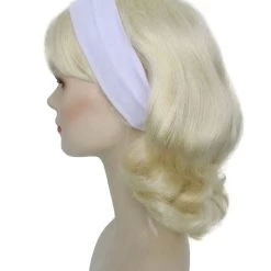 HPO Women's Blonde Color Straight Shoulder Length 50's Flip Wig With White Headband | Premium Breathable Capless Cap 13 HPO Women's Blonde Color Straight Shoulder Length 50's Flip Wig With White Headband | Premium Breathable Capless Cap