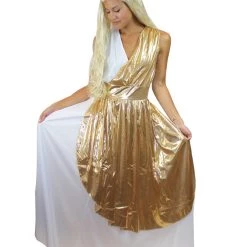 HPO Adult Women's Greek Goddess Angel Costume | White & Gold Cosplay Costume