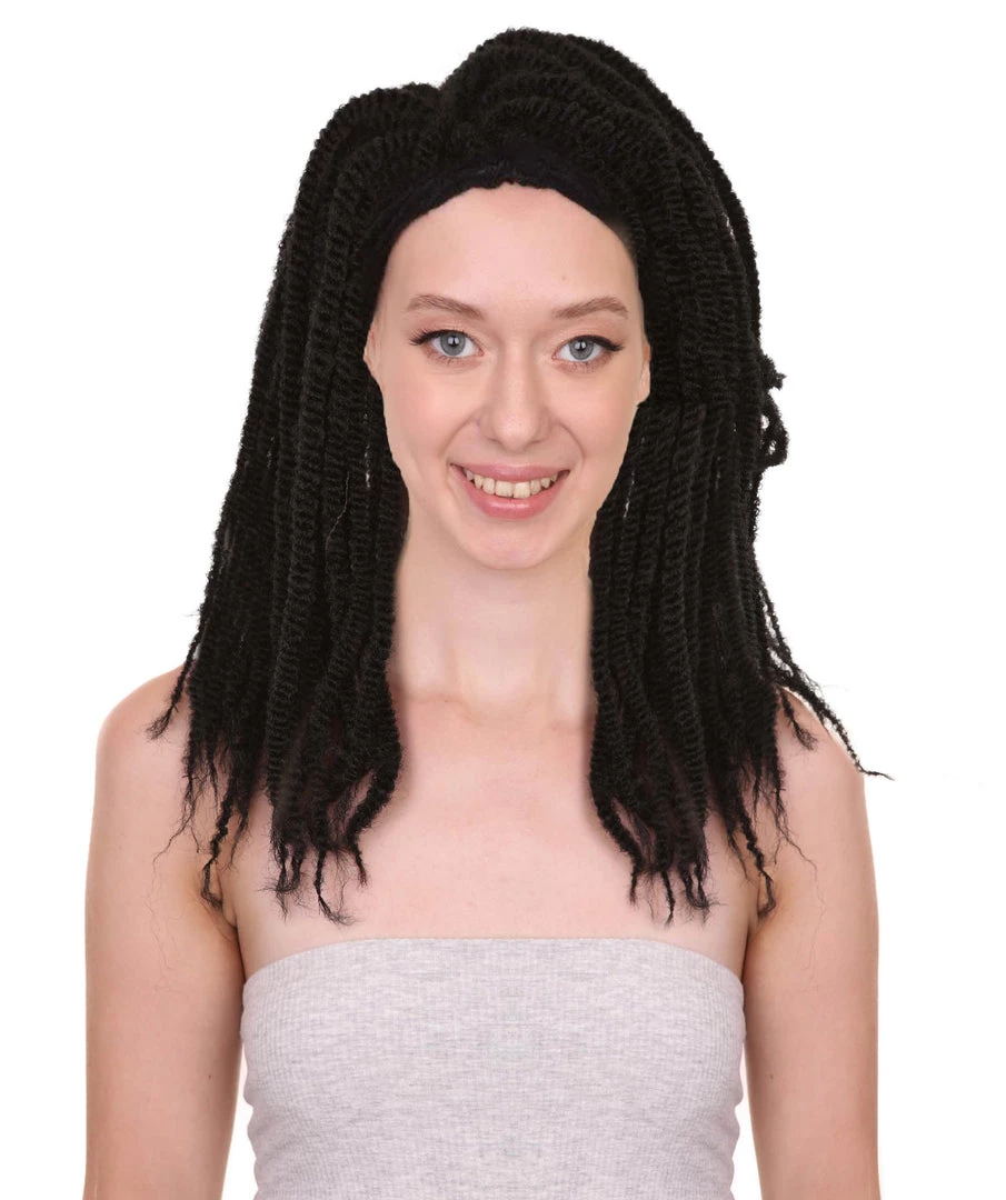 HPO Long Black Dreadlock Women's Wig | Human Hair Dreadlock Wig | Premium Breathable Capless Cap 1 HPO Long Black Dreadlock Women's Wig | Human Hair Dreadlock Wig | Premium Breathable Capless Cap