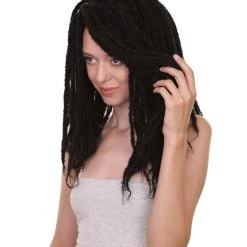 HPO Long Black Dreadlock Women's Wig | Human Hair Dreadlock Wig | Premium Breathable Capless Cap